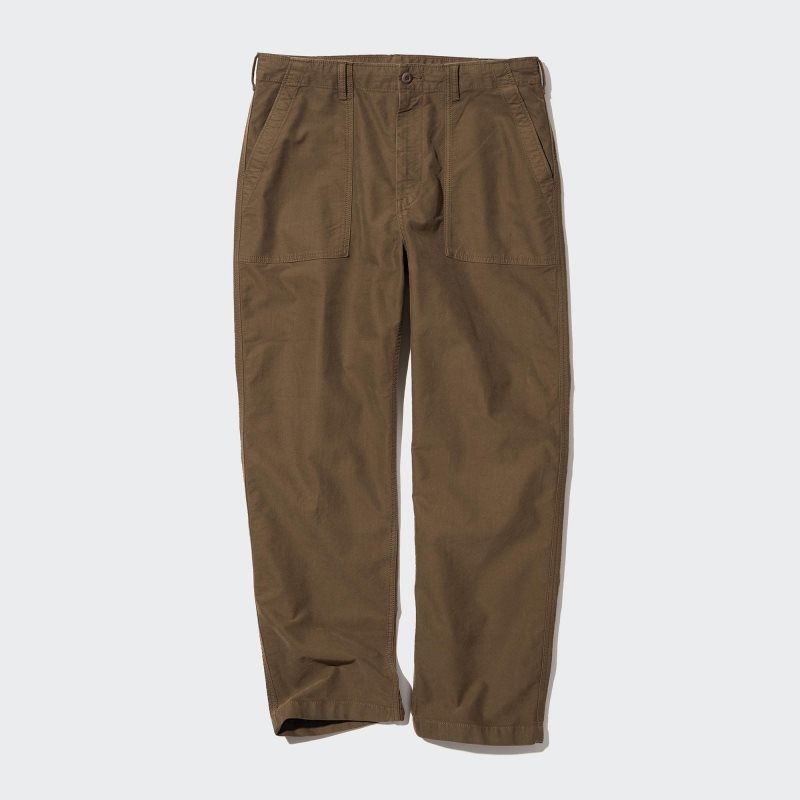 Brown Men Uniqlo Utility Work Pants | USA AJUYL-8536