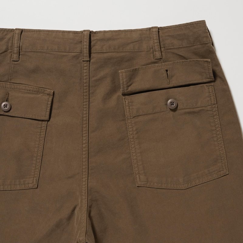 Brown Men Uniqlo Utility Work Pants | USA AJUYL-8536