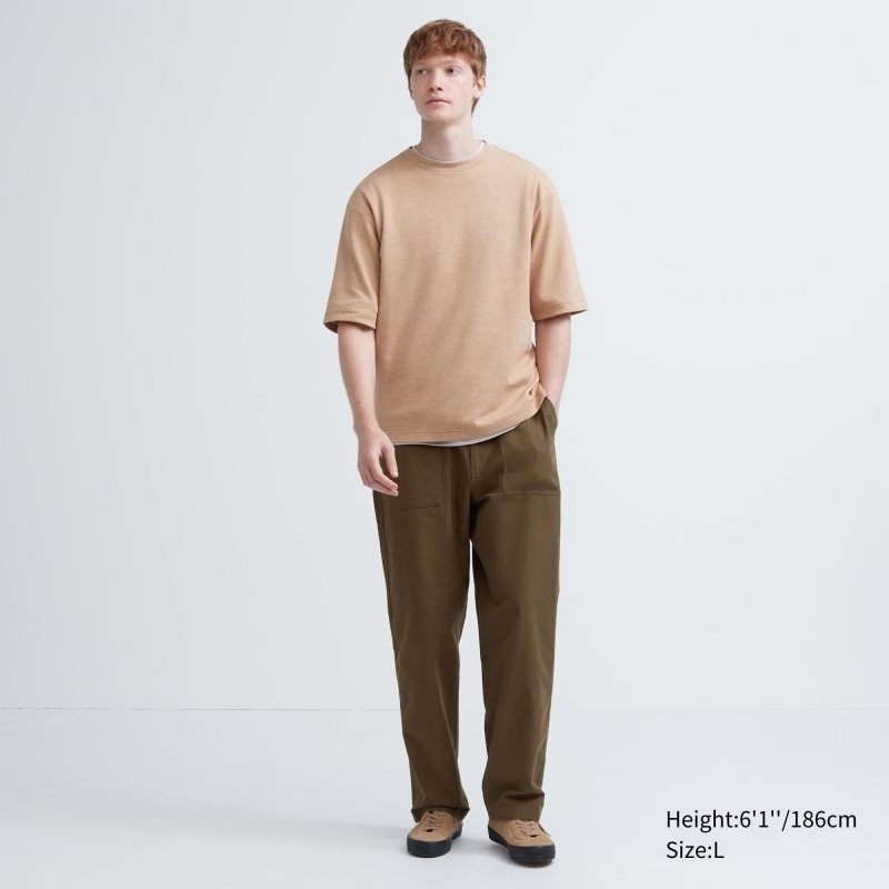 Brown Men Uniqlo Utility Work Pants | USA AJUYL-8536