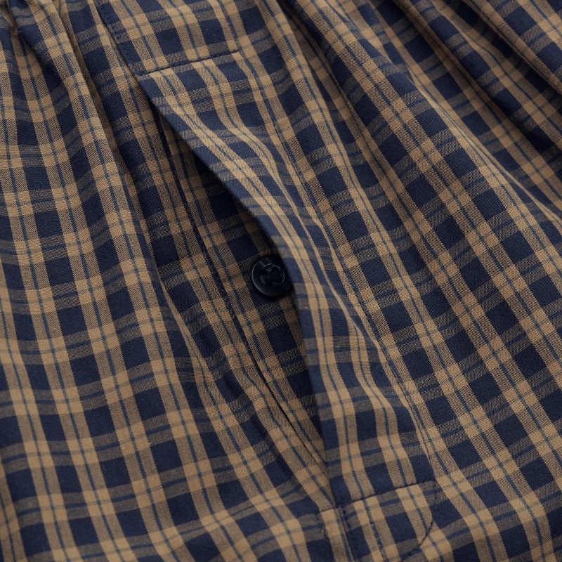 Brown Men Uniqlo Woven Checked Trunks | USA YQXRM-7581