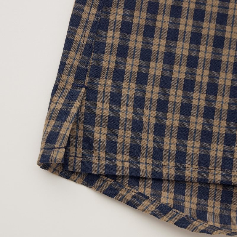 Brown Men Uniqlo Woven Checked Trunks | USA YQXRM-7581