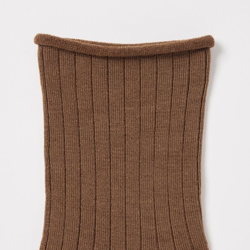 Brown Women Uniqlo Heattech Crew Socks | USA WSGBN-6701