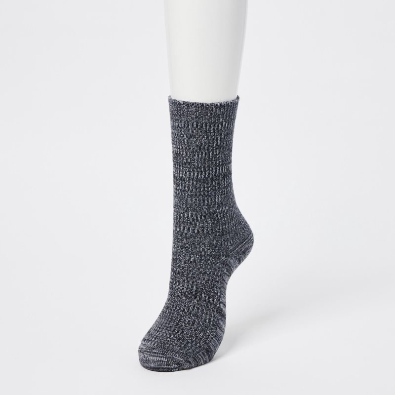 Brown Women Uniqlo Heattech Loose Ribbed Socks | USA BHTVW-7196