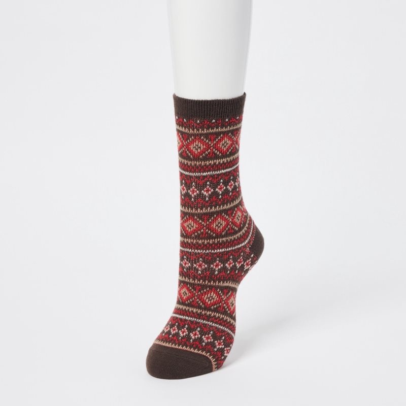 Brown Women Uniqlo Heattech Socks | USA CASZQ-1536