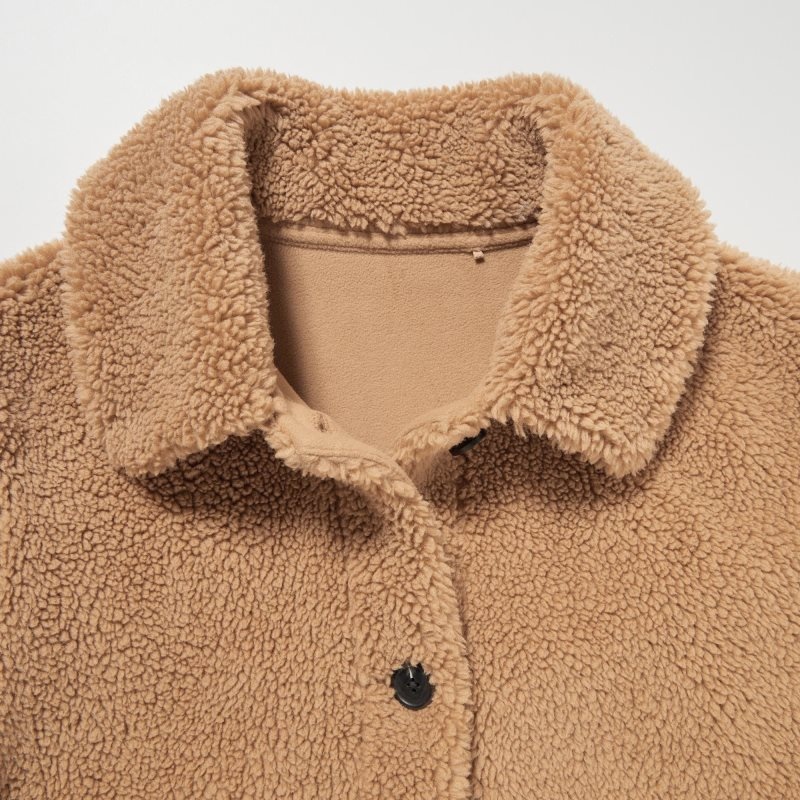 Brown Women Uniqlo Pile-lined Fleece Jackets | USA EISGP-5613