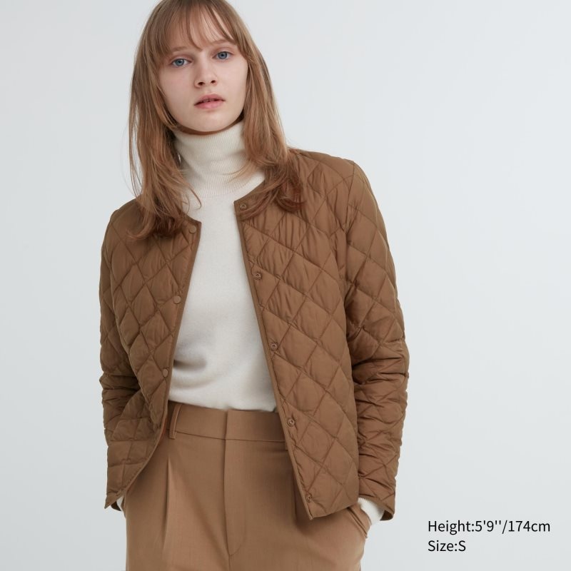 Brown Women Uniqlo Pufftech Quilted (Warm Padded) Jackets | USA VMTIU-7061