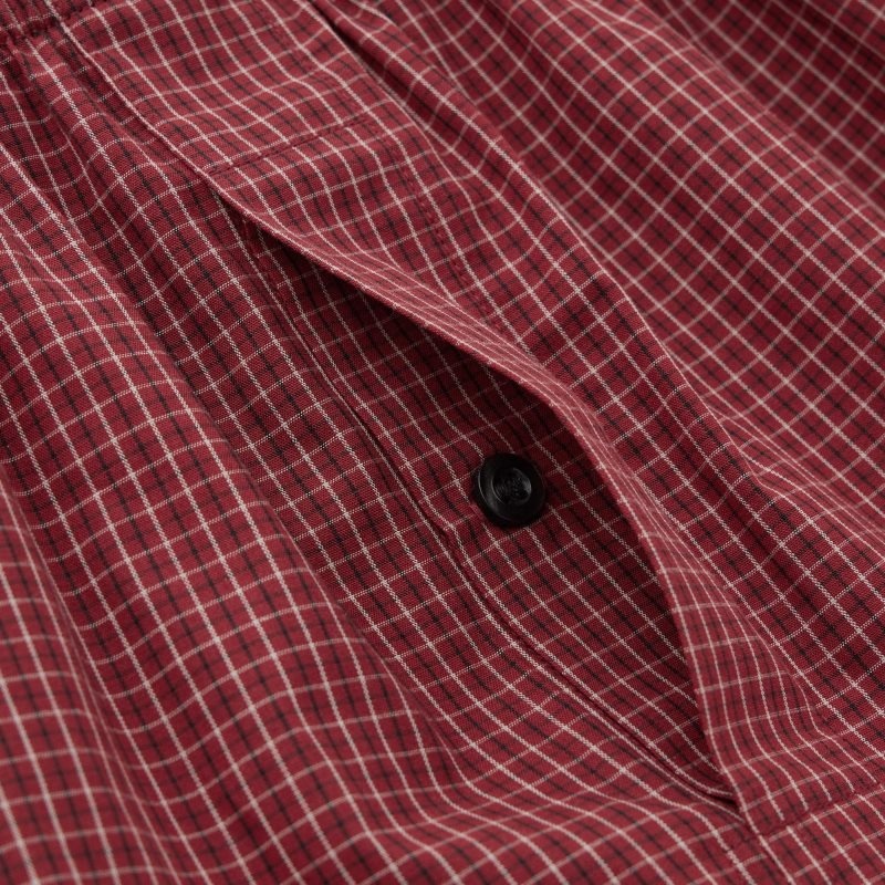 Burgundy Men Uniqlo Woven Checked Trunks | USA MSNFJ-0968