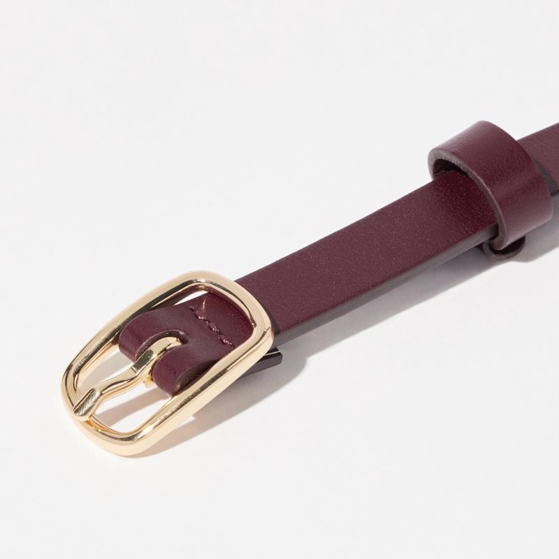 Burgundy Women Uniqlo Dress Skinny Belts | USA JLCWP-8602