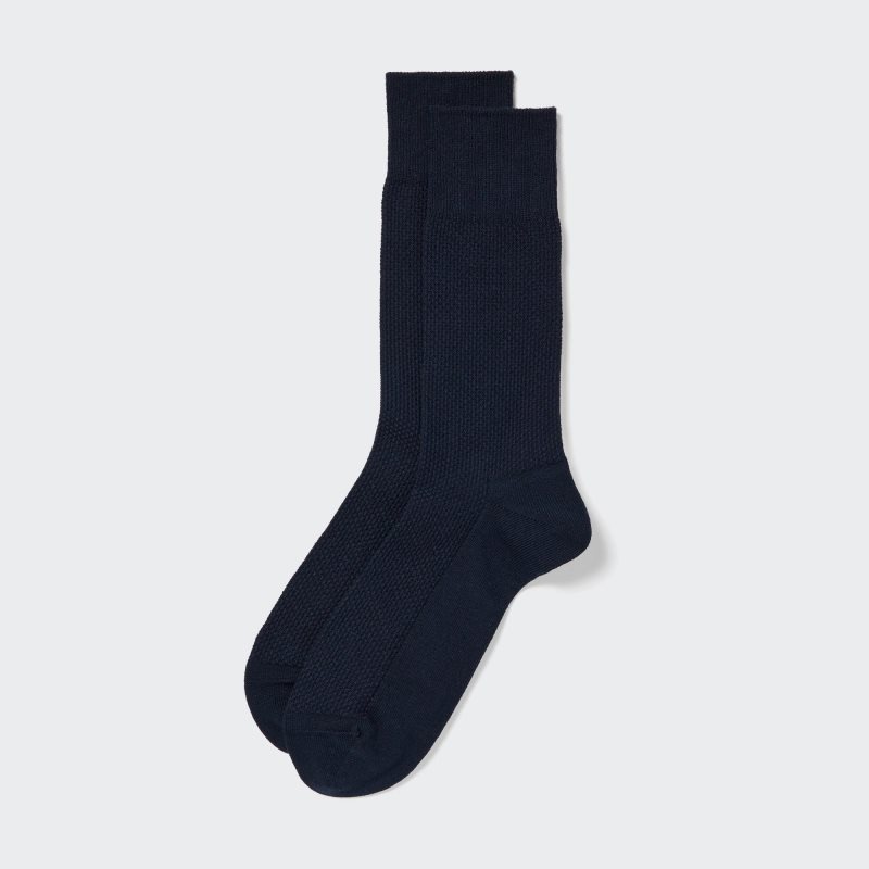 Dark Blue Men Uniqlo Supima® Cotton Pique Socks | USA TLJMB-2598