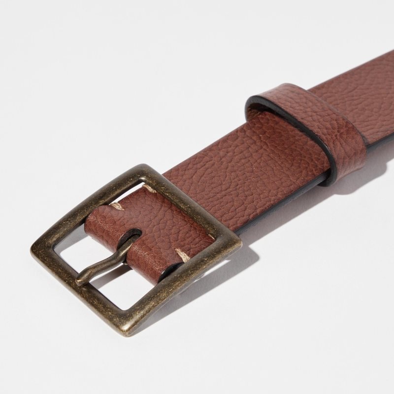 Dark Brown Men Uniqlo Italian Leather Vintage Belts | USA FIBEO-6253