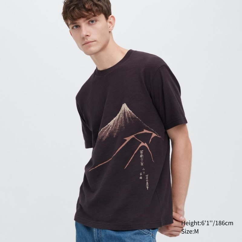 Dark Brown Men Uniqlo Ukiyo-e Ut (Short-sleeve Graphic) T Shirts | USA FTRVJ-2046