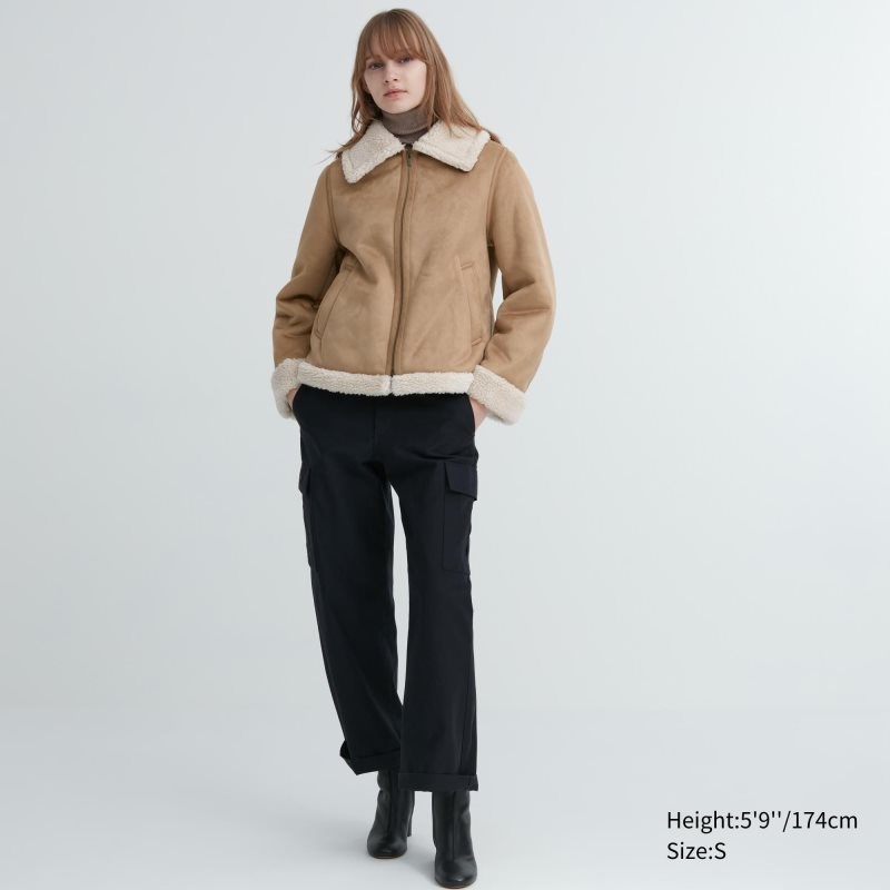 Dark Brown Women Uniqlo Pile-lined Jackets | USA VOFQL-1598