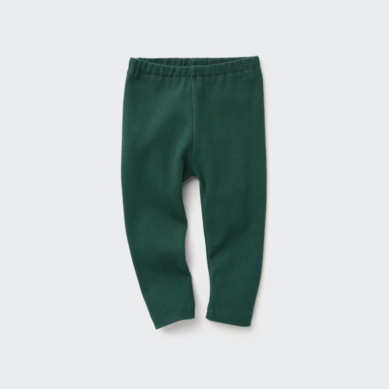 Dark Green Baby Uniqlo Full-length (Ribbed) Leggings | USA TXLVP-7638