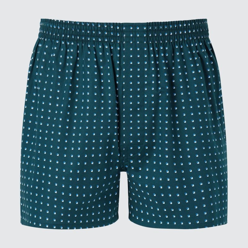 Dark Green Men Uniqlo Woven Small Pattern Trunks | USA JCSIX-5748