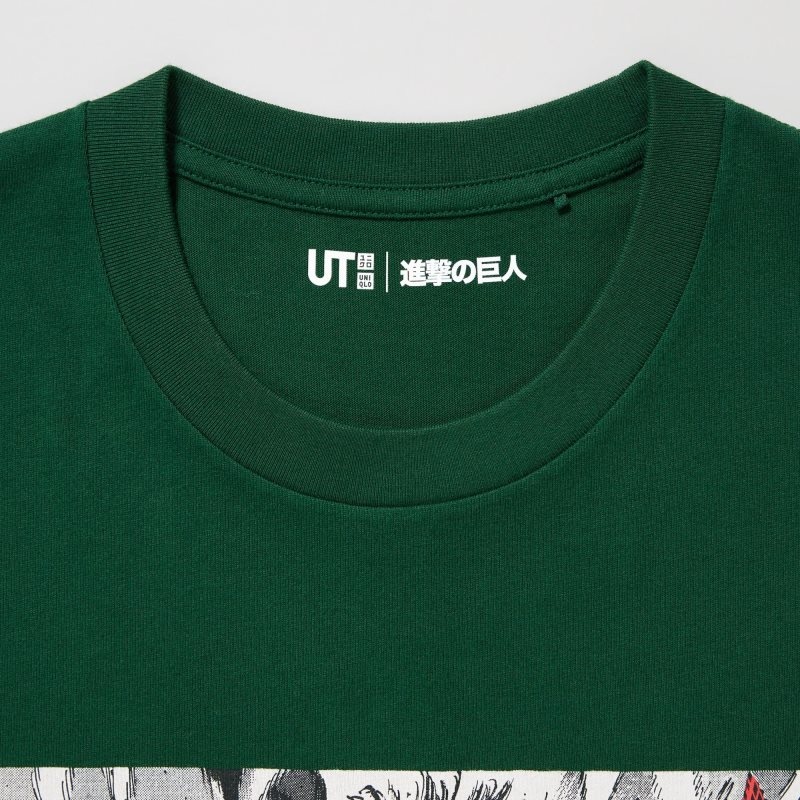 Dark Green Women Uniqlo Attack On Titan Ut (Short-sleeve Graphic) (Eren Transforms Into A Titan) T Shirts | USA NQHOC-1472