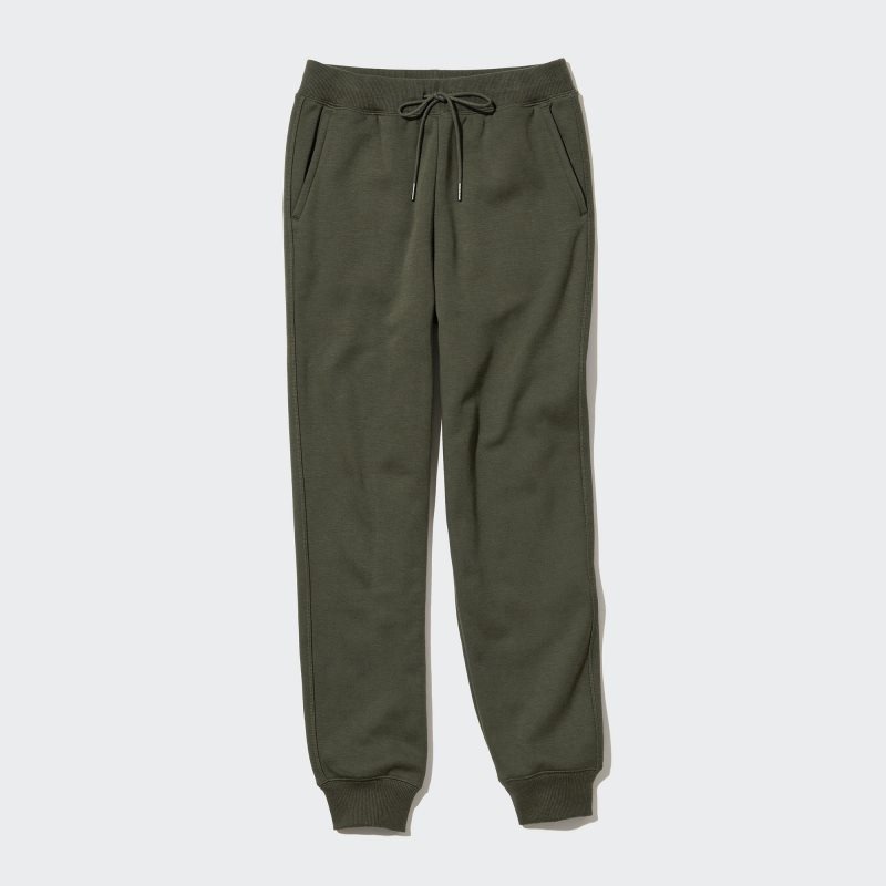 Dark Green Women Uniqlo Heattech Pile-lined Sweatpants | USA GUOPT-4287