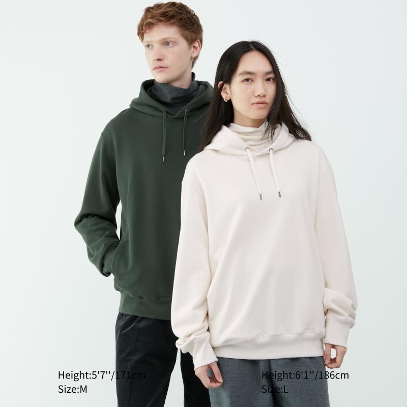 Dark Green Women Uniqlo Sweat Pullover Long-sleeve Hoodie | USA RMEGA-3416