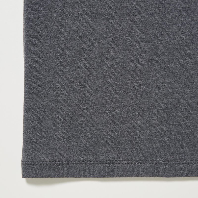 Dark Grey Kids Uniqlo Heattech Cotton Crew Neck Long-sleeve (Extra Warm) T Shirts | USA BPXHU-2395