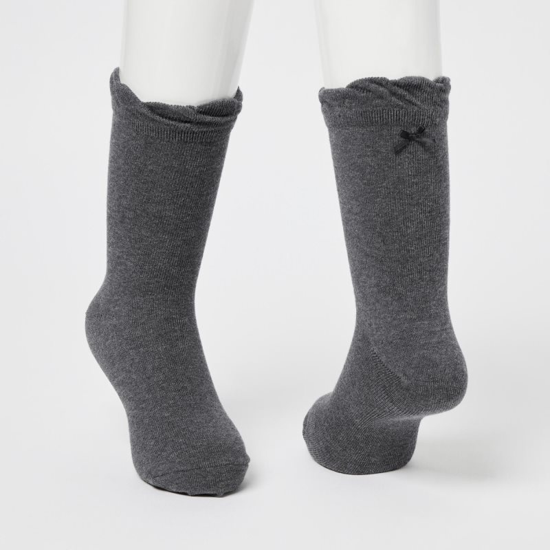 Dark Grey Kids Uniqlo Regular 3 Pack Socks | USA NRXFC-9840