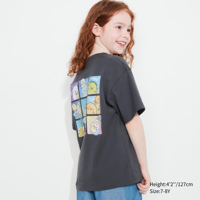 Dark Grey Kids Uniqlo Sumikkogurashi Ut (Short-sleeve Graphic) T Shirts | USA KLRSO-9362