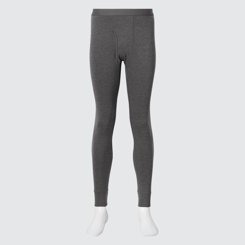 Dark Grey Men Uniqlo Heattech Extra Warm Cotton Tight | USA ZXNUI-4837