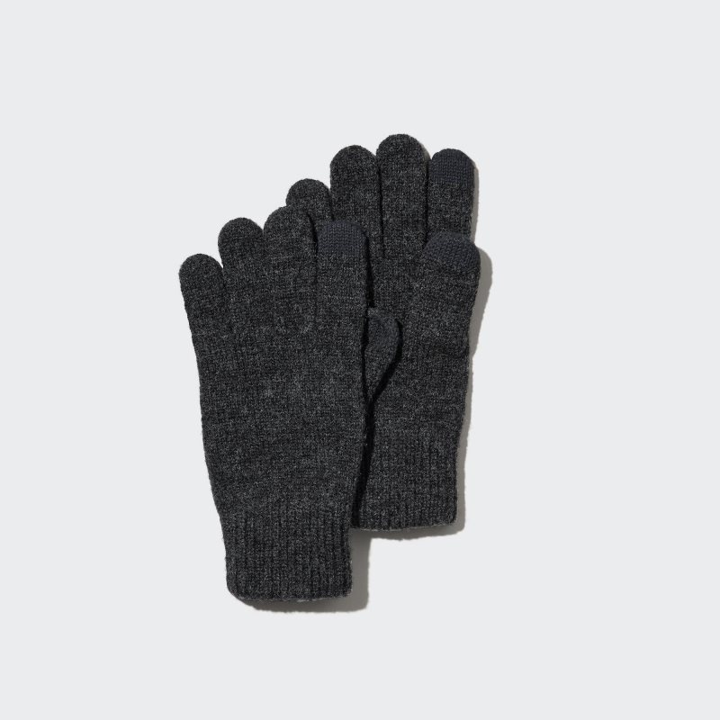 Dark Grey Men Uniqlo Heattech Gloves | USA SXTLO-8631