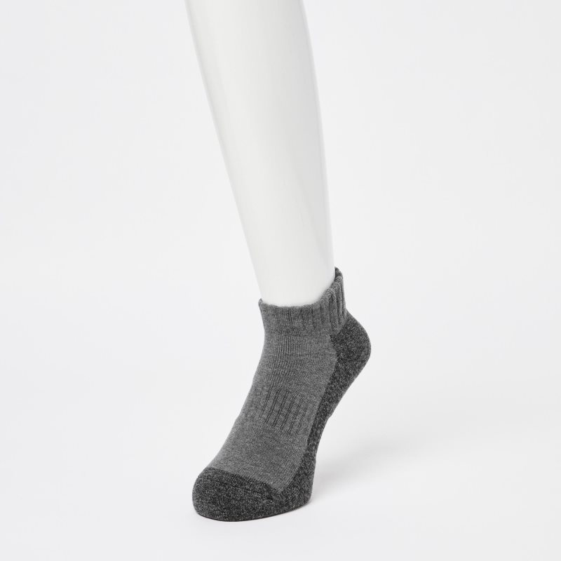 Dark Grey Men Uniqlo Heattech Short Socks | USA UHOST-3205