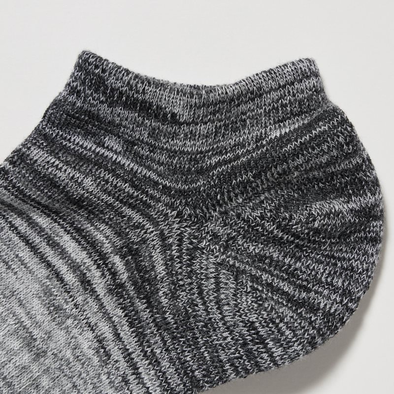 Dark Grey Men Uniqlo Melange Short Socks | USA QFAVO-4738