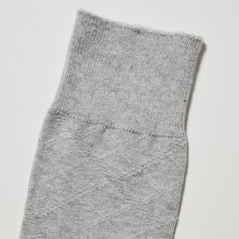 Dark Grey Men Uniqlo Supima Cotton Links Checked Socks | USA WZGXA-3912