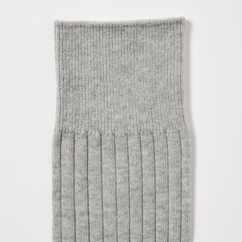 Dark Grey Men Uniqlo Supima® Cotton Wide Ribbed Socks | USA AYXOU-1980