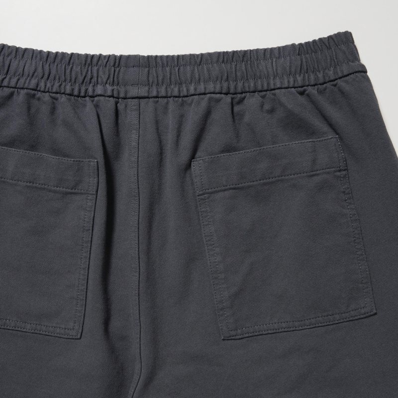 Dark Grey Men Uniqlo Washed Jersey Ankle Pants | USA YXZQD-8457