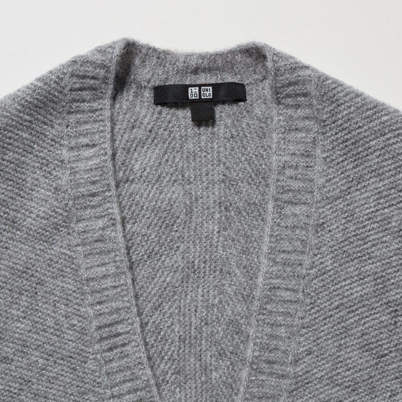 Dark Grey Women Uniqlo 3d Knit Souffle Yarn Cardigan | USA UKFQS-5302