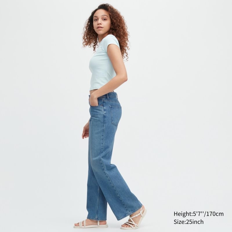 Dark Grey Women Uniqlo Baggy Jeans | USA XKCNV-2871