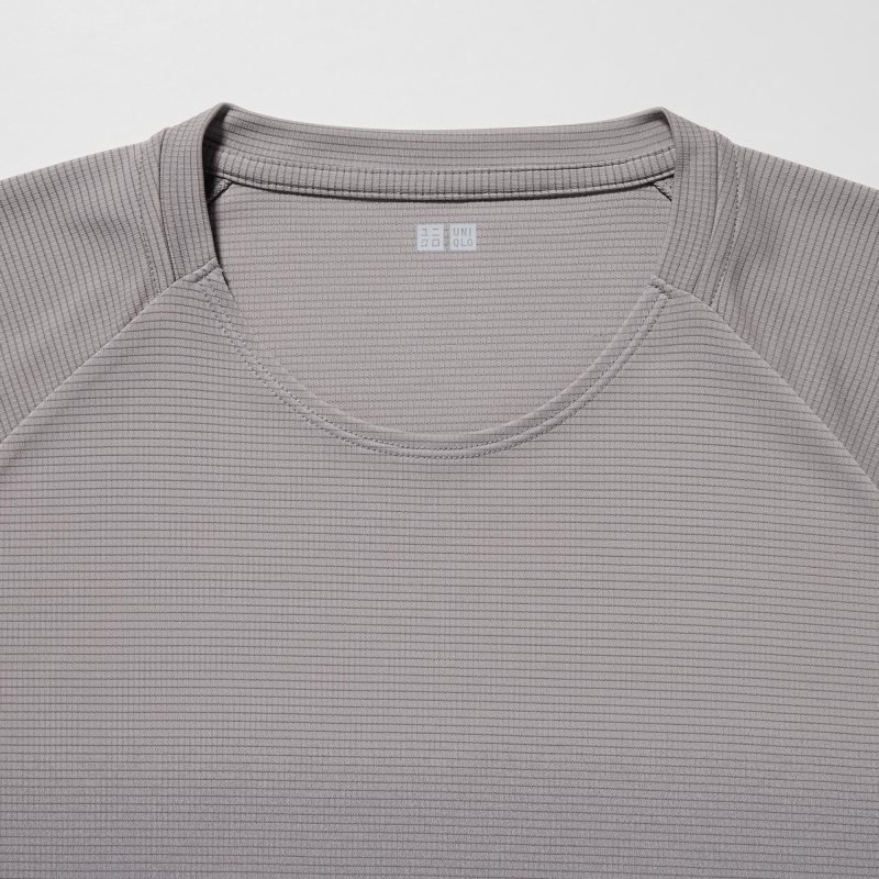 Dark Grey Women Uniqlo Dry-ex Crew Neck Short-sleeve (Lightweight) T Shirts | USA NXLOQ-1597