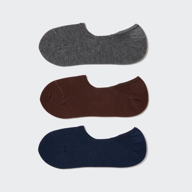 Dark Grey Women Uniqlo Footsies (3 Pairs) Socks | USA VFNJO-3542