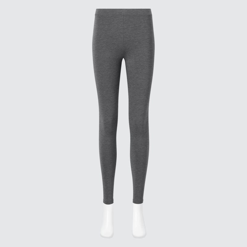 Dark Grey Women Uniqlo Heattech Cotton (Extra Warm) Leggings | USA EBTYQ-5946