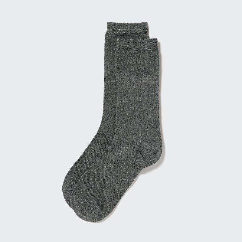 Dark Grey Women Uniqlo Heattech Socks | USA ZCLWX-0476