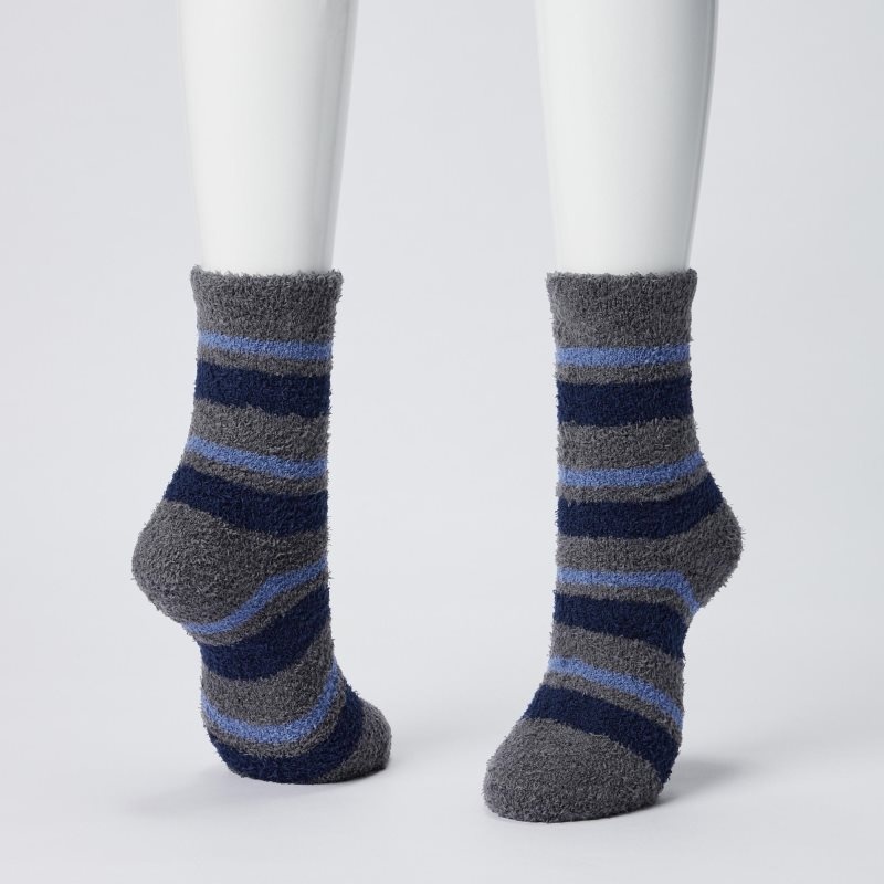 Dark Grey Women Uniqlo Heattech Soft Fluffy (2 Pairs) Socks | USA YNOWJ-1709