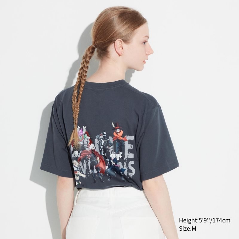 Dark Grey Women Uniqlo My Hero Academia Ut (Short-sleeve Graphic) T Shirts | USA PHXTR-7462