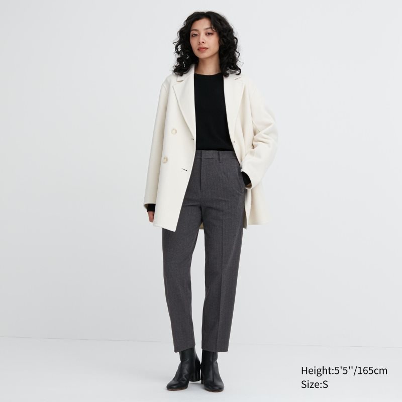 Dark Grey Women Uniqlo Smart Brushed Ankle Pants | USA GMLKS-7968