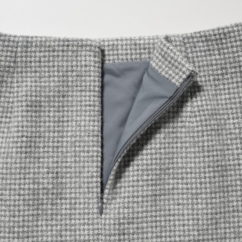 Dark Grey Women Uniqlo Tweed Mini (Houndstooth) Skirts | USA DTAGU-5687