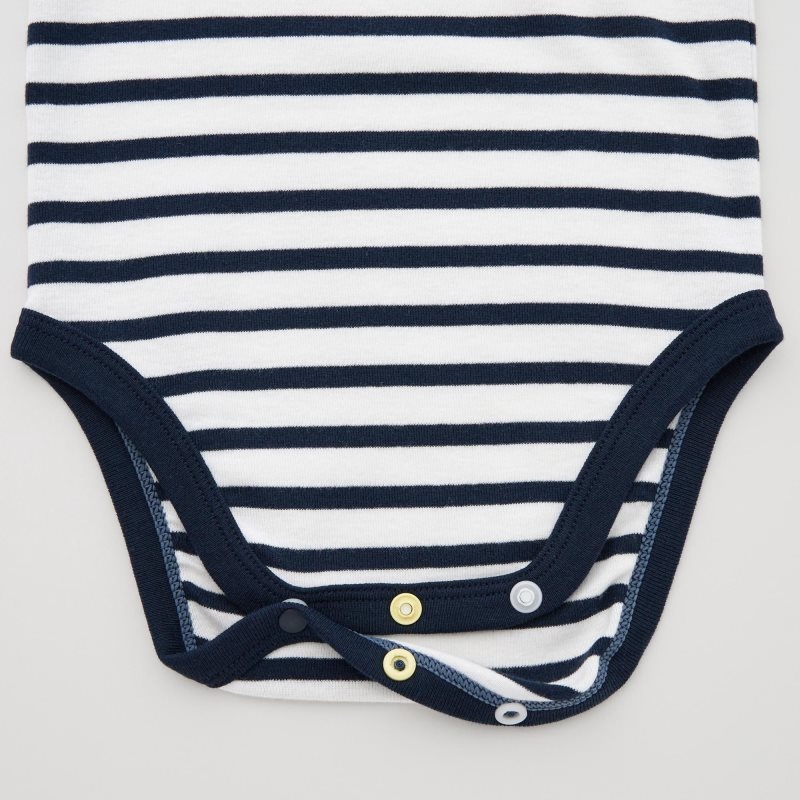 Green Baby Uniqlo Striped Long-sleeve Bodysuit | USA DXNJR-5963