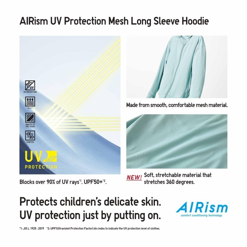 Green Kids Uniqlo Airism Mesh Uv Protection Full-zip Hoodie | USA EWLSY-8620