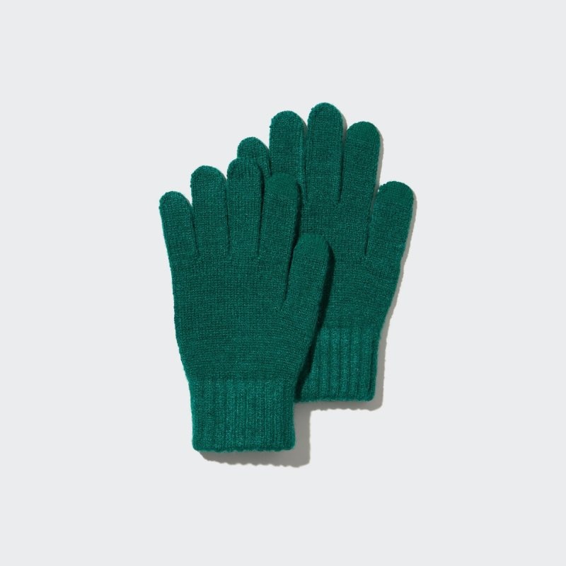 Green Kids Uniqlo Heattech Knitted Gloves | USA BPONM-7351