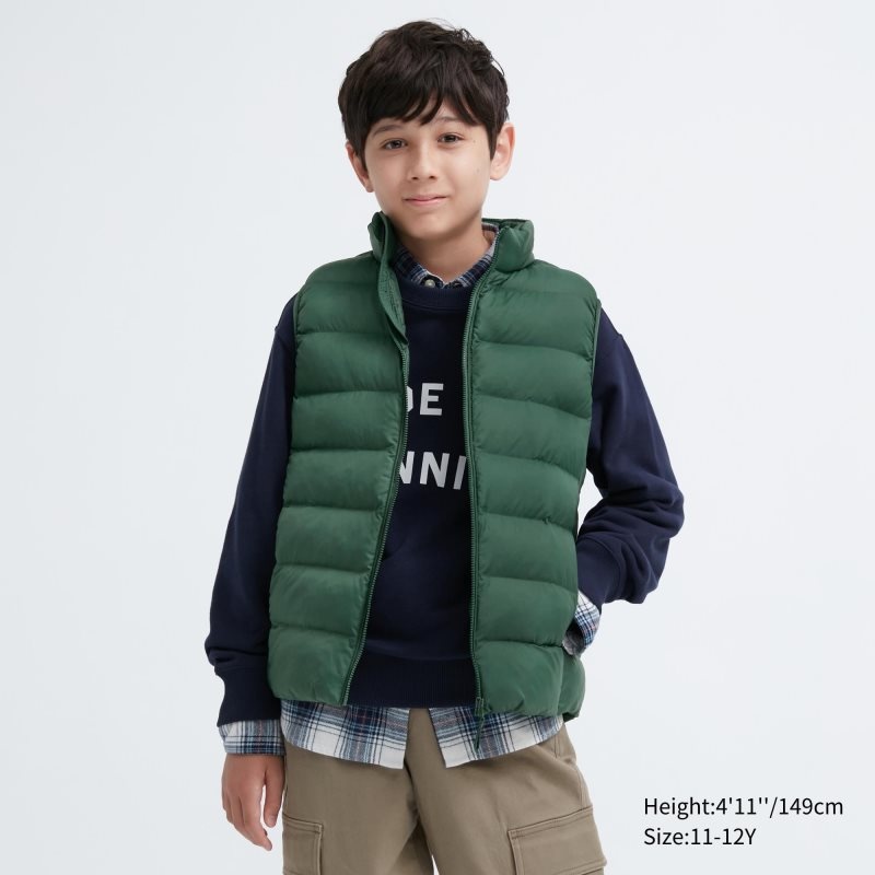 Green Kids Uniqlo Pufftech Washable (Warm Padded) Vest | USA RISNX-5349