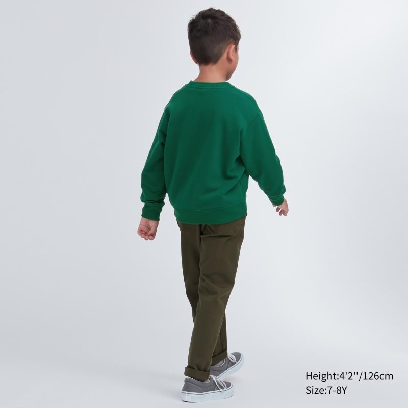 Green Kids Uniqlo Ultra Stretch Graphic Long-sleeve Sweatshirt | USA OIJZT-6231