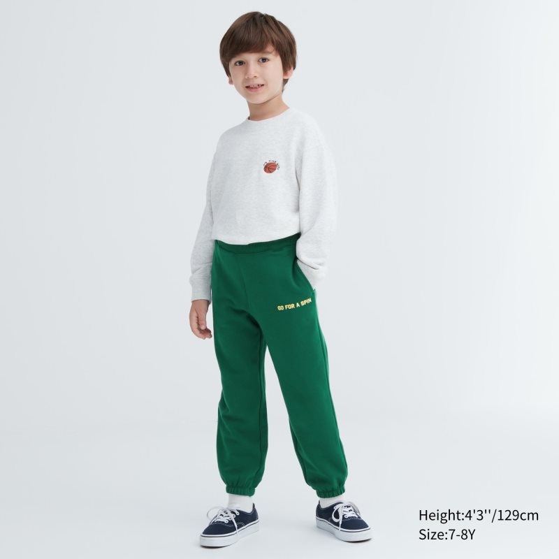 Green Kids Uniqlo Ultra Stretch Graphic Sweatpants | USA MSVLJ-6514