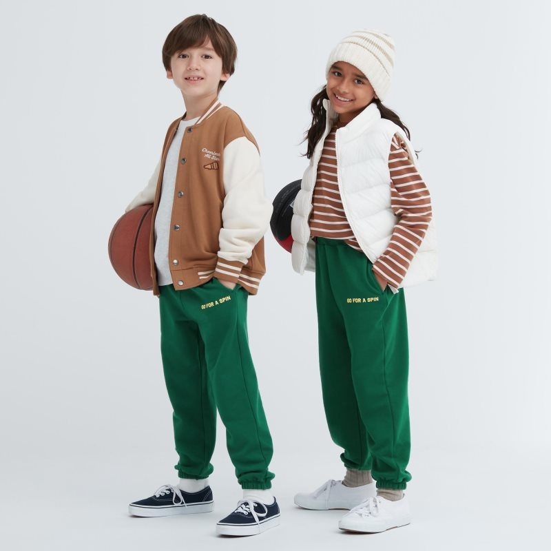 Green Kids Uniqlo Ultra Stretch Graphic Sweatpants | USA MSVLJ-6514