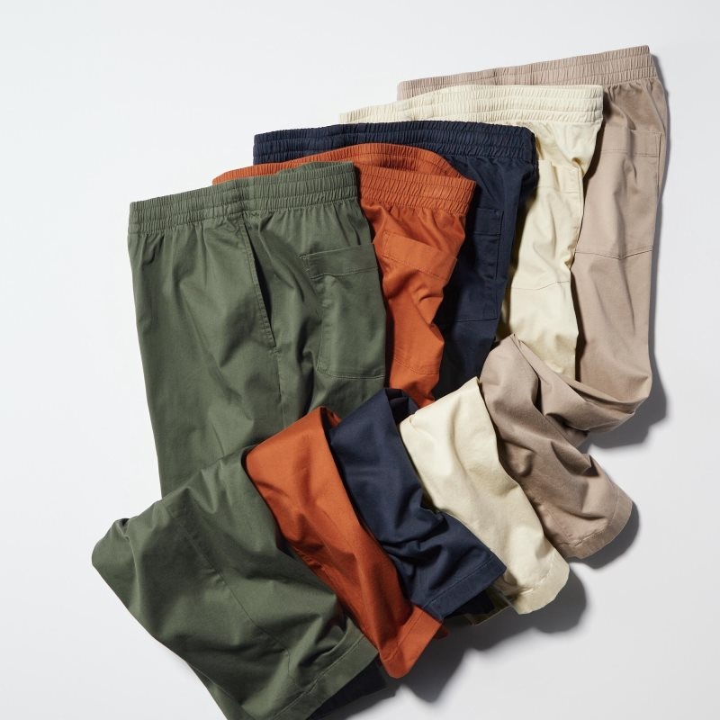 Green Men Uniqlo Cotton Relaxed Ankle Pants | USA HTGXB-4573