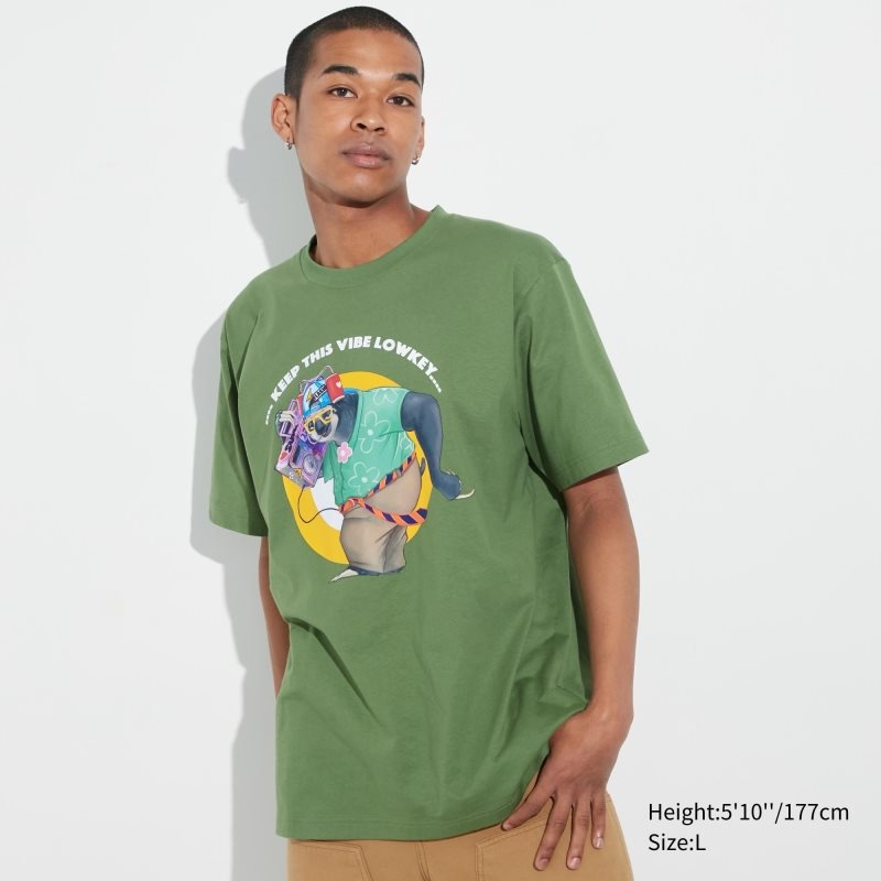 Green Men Uniqlo Utgp2023: Magic For All Ut (Short-sleeve Graphic) (Psychkennedy) T Shirts | USA FWXBK-6891